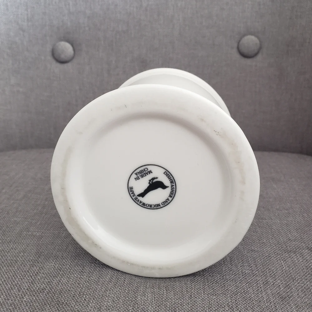 Anthropologie Retro Monogram S Letter Mug White With Black Initial Shaving Style